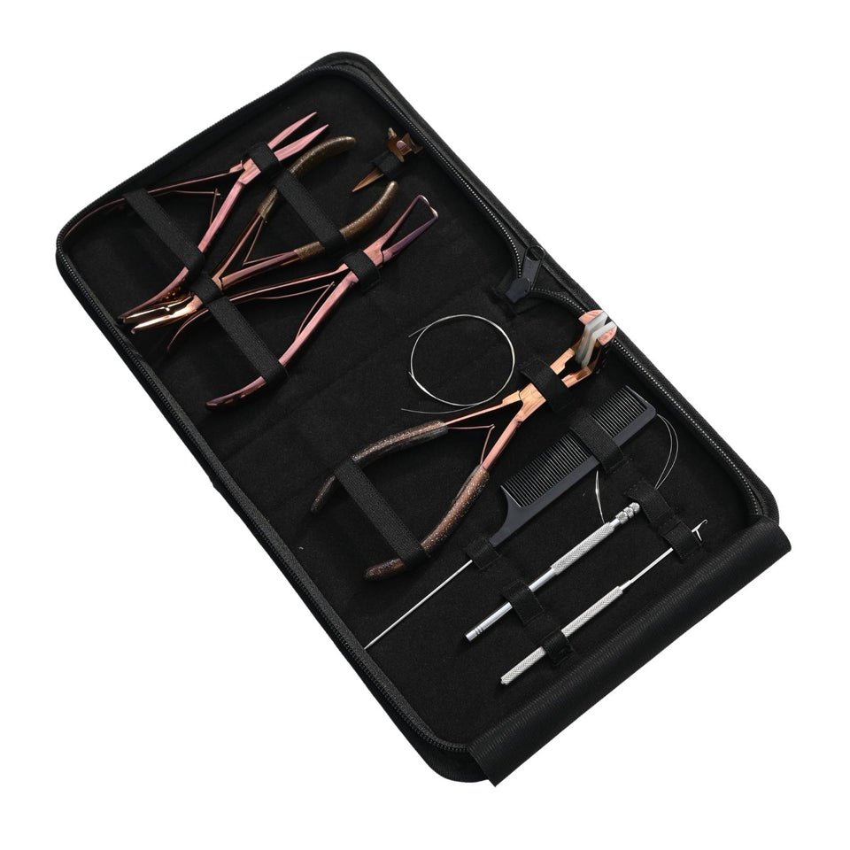 Hair Extension Tools Kit for Micro Bead Curved Crimping Tape In Hook Loop - Cross Edge Corporation
