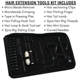 Hair Extension Tool Kit Tape In Pressing Loop Hook Wig Making & Salon Styling Set - Cross Edge Corporation