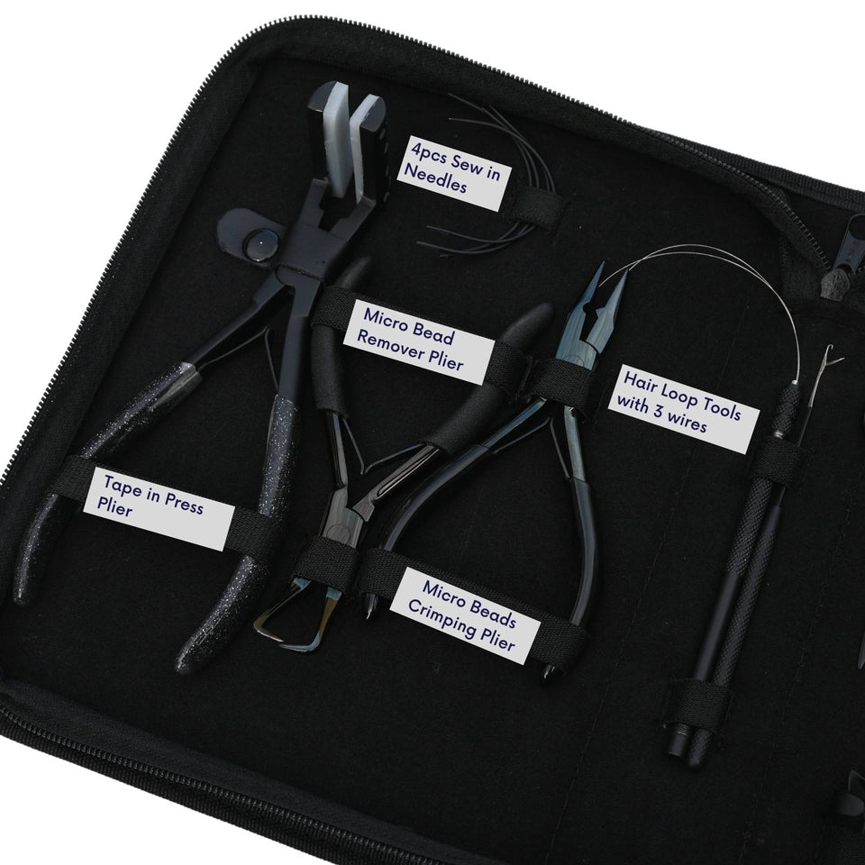 Hair Extension Tool Kit Tape In Pressing Loop Hook Wig Making & Salon Styling Set - Cross Edge Corporation