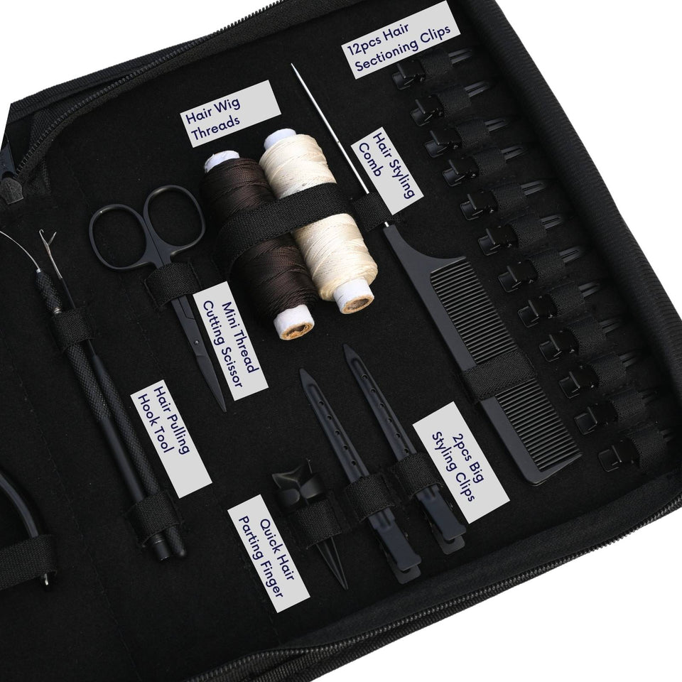 Hair Extension Tool Kit Tape In Pressing Loop Hook Wig Making & Salon Styling Set - Cross Edge Corporation