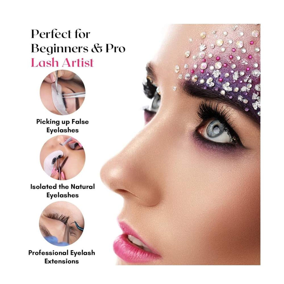 Mate Pink Solo fiber tip Isolation Lash Tweezers for Eyelash Extensions - Cross Edge Corporation