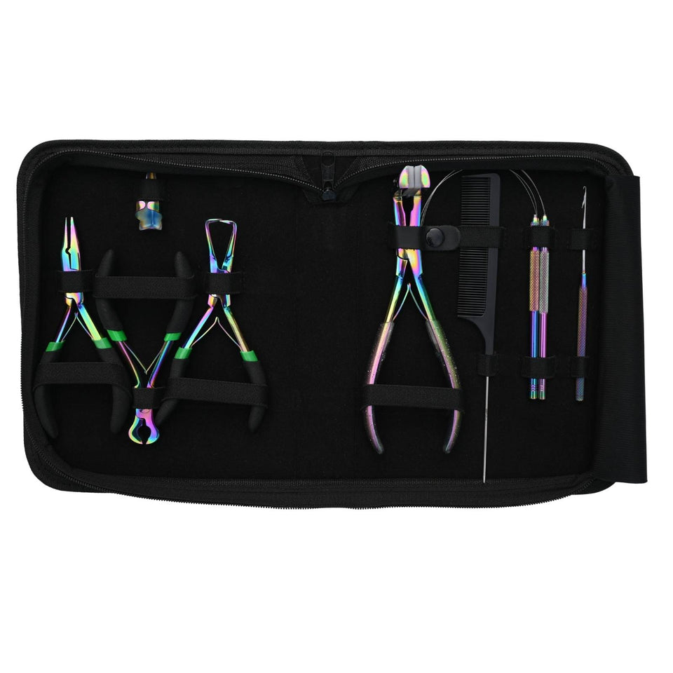 Hair Extension Tools Kit Tape In Plier Keratin Bond Cutter Hair Application Loop - Cross Edge Corporation