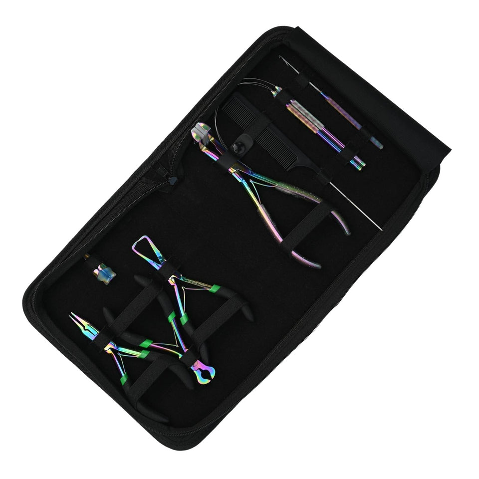 Hair Extension Tools Kit Tape In Plier Keratin Bond Cutter Hair Application Loop - Cross Edge Corporation