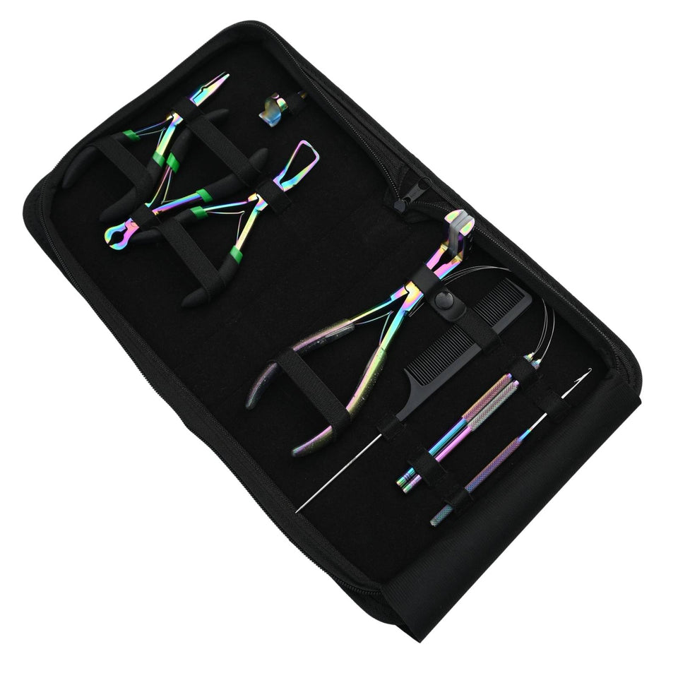 Hair Extension Tools Kit Tape In Plier Keratin Bond Cutter Hair Application Loop - Cross Edge Corporation