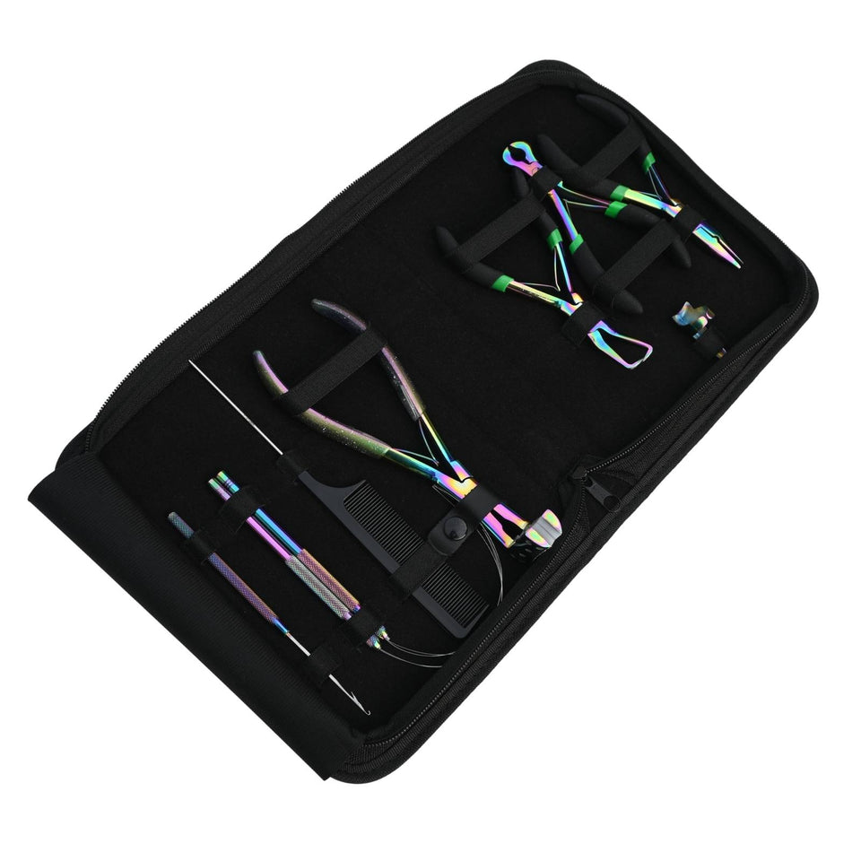 Hair Extension Tools Kit Tape In Plier Keratin Bond Cutter Hair Application Loop - Cross Edge Corporation