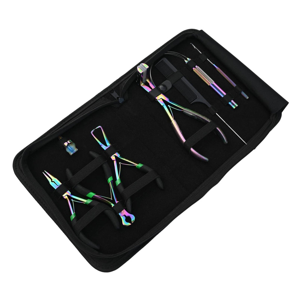 Hair Extension Tools Kit Tape In Plier Keratin Bond Cutter Hair Application Loop - Cross Edge Corporation