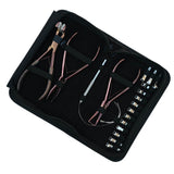 Hair Extension Tool Kit with Flat Crimping Plier, Tape in Press Tool & Loop Wire Set - Cross Edge Corporation