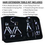 White Hair Extension Tools Kit for Tape In, Micro Beads & Keratin Bond Cutter - Cross Edge Corporation