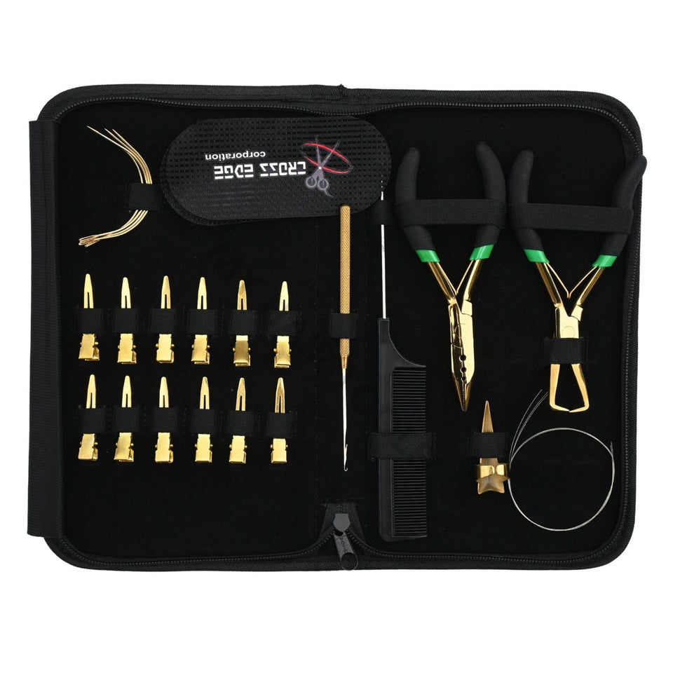 Hair Extension Tool Kit with Crimping Plier, Hook Tool & Wire Gripper Set - Cross Edge Corporation