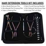 Hair Extension Tool Kit with Flat Crimping Plier, Tape in Press Tool & Loop Wire Set - Cross Edge Corporation