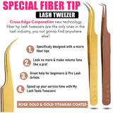 Eyelash Extensions Tweezers SET OF 2 Mini Isolation & Micro grip Tip Curved Volume Tweezers - Cross Edge Corporation