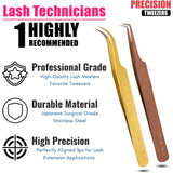 Eyelash Extensions Tweezers SET OF 2 Mini Isolation & Micro grip Tip Curved Volume Tweezers - Cross Edge Corporation
