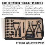 Hair Extension Tool Kit with Flat Crimping Plier, Tape In Press Tool Tail Comb - Cross Edge Corporation