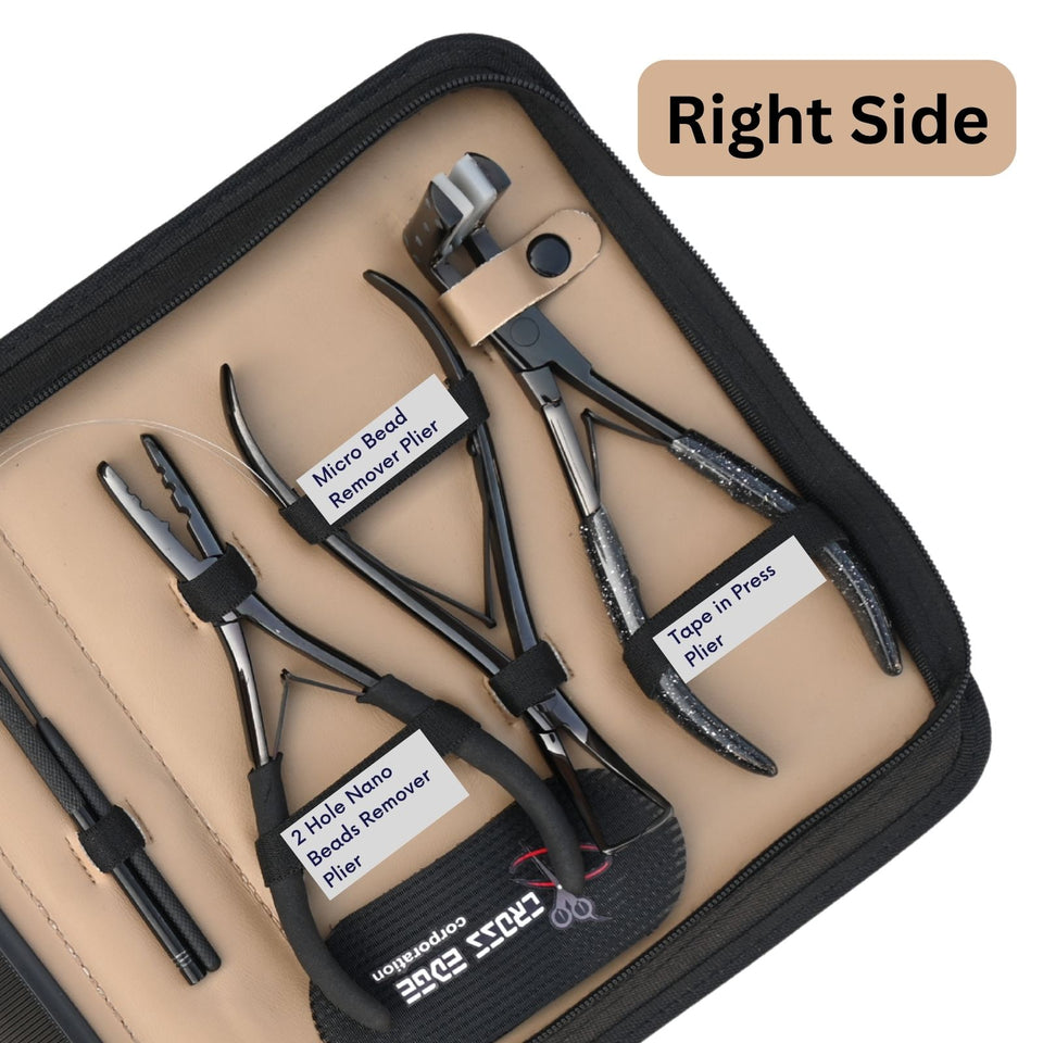 Hair Extension Tool Kit with Flat Crimping Plier, Tape In Press Tool Tail Comb - Cross Edge Corporation