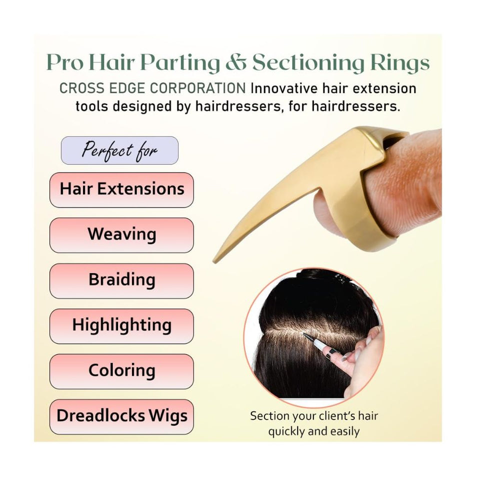 Quick Braid Aid Finger Parting Tool & Sectioning Rings - Cross Edge ...
