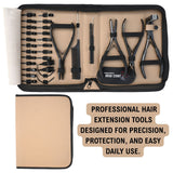 Hair Extension Tool Kit with Flat Crimping Plier, Tape In Press Tool Tail Comb - Cross Edge Corporation