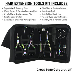 Rainbow All in one Hair extension tools | The Keratin Bond Cutter| Tape in Extension Plier - Cross Edge Corporation