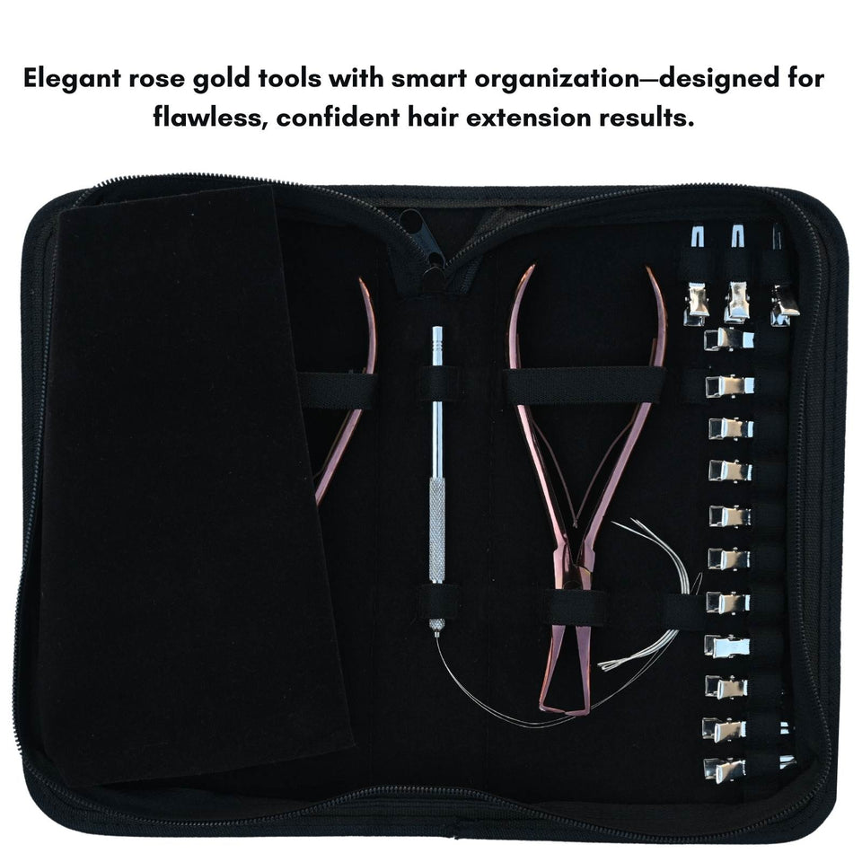 Hair Extension Tool Kit with Flat Crimping Plier, Tape in Press Tool & Loop Wire Set - Cross Edge Corporation