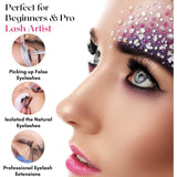 Rose Gold Fiber Tip Lash Tweezers Micro Grip Tip Curved Volume set - Cross Edge Corporation