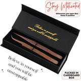 Rose Gold Fiber Tip Lash Tweezers Micro Grip Tip Curved Volume set - Cross Edge Corporation