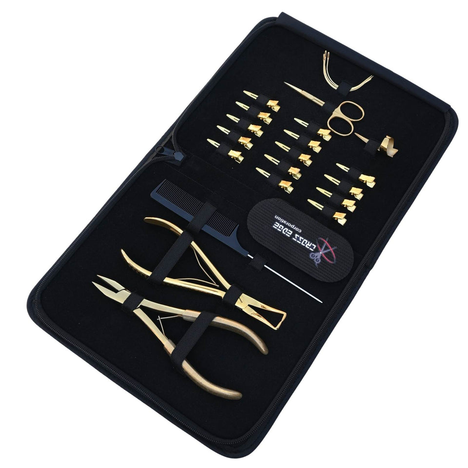 Hair Extension Tool Kit with Beads Remover Plier, Hair Gripper and Parting Finger - Cross Edge Corporation