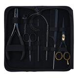 Black Hair Extension Tools Kit for Micro Bead Crimper, Loop, Hook and Scissors - Cross Edge Corporation