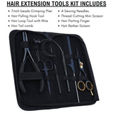 Black Hair Extension Tools Kit for Micro Bead Crimper, Loop, Hook and Scissors - Cross Edge Corporation