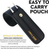 Black Eyelash Fiber Tip Tweezers SET OF 2 Straight and Curved Degree - Cross Edge Corporation