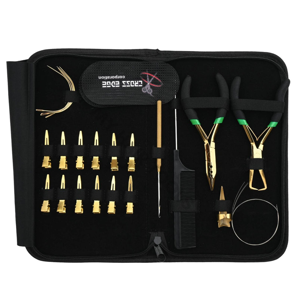 Hair Extension Tool Kit with Crimping Plier, Hook Tool & Wire Gripper Set - Cross Edge Corporation