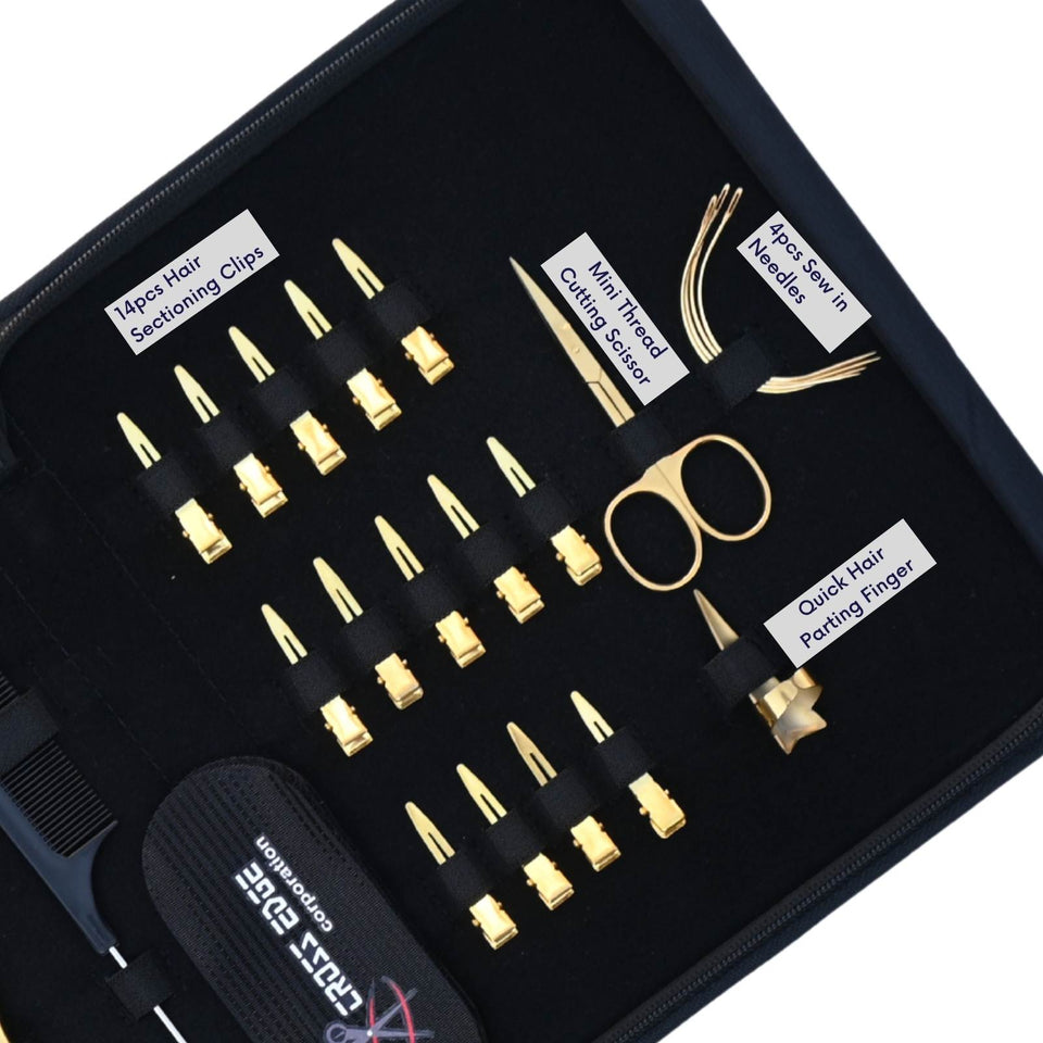 Hair Extension Tool Kit with Beads Remover Plier, Hair Gripper and Parting Finger - Cross Edge Corporation