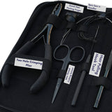 Black Hair Extension Tools Kit for Micro Bead Crimper, Loop, Hook and Scissors - Cross Edge Corporation