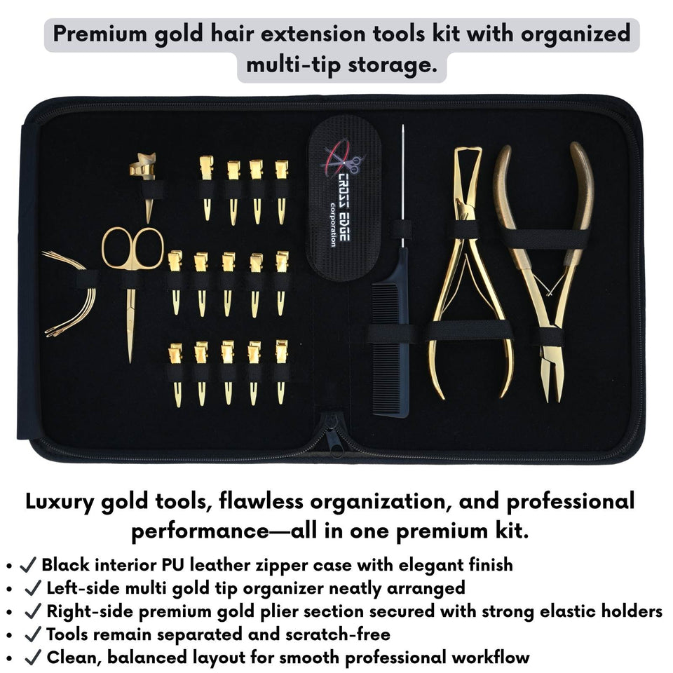 Hair Extension Tool Kit with Beads Remover Plier, Hair Gripper and Parting Finger - Cross Edge Corporation