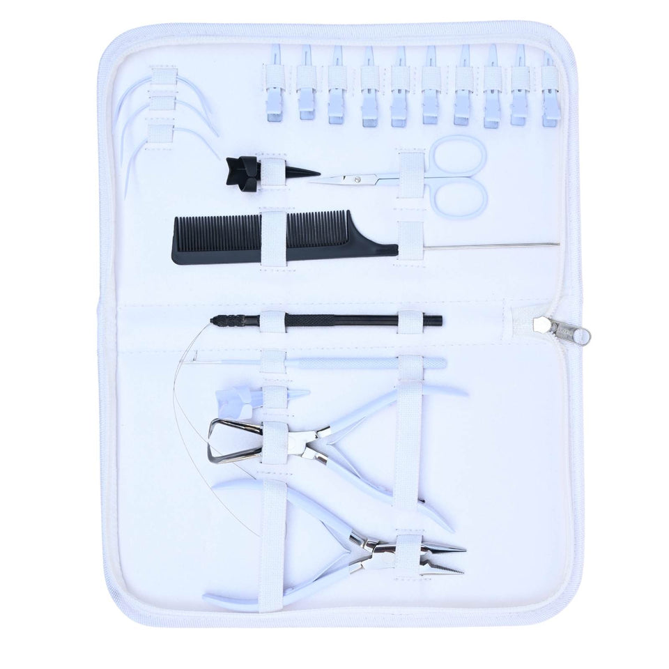 Hair Extension Tool Kit  Micro Beads Remover Plier 4pcs Curved Sewing Needles & Scissor - Cross Edge Corporation