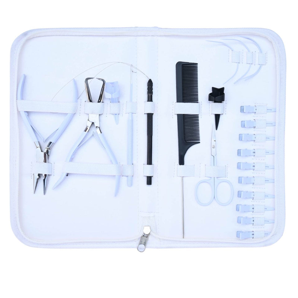 Hair Extension Tool Kit  Micro Beads Remover Plier 4pcs Curved Sewing Needles & Scissor - Cross Edge Corporation