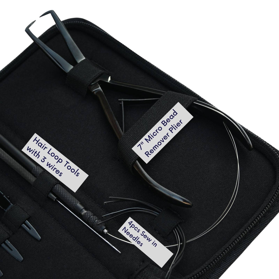 Hair Extension Tools Kit for Bead Removal Plier Hook Loop Sewing Needles - Cross Edge Corporation