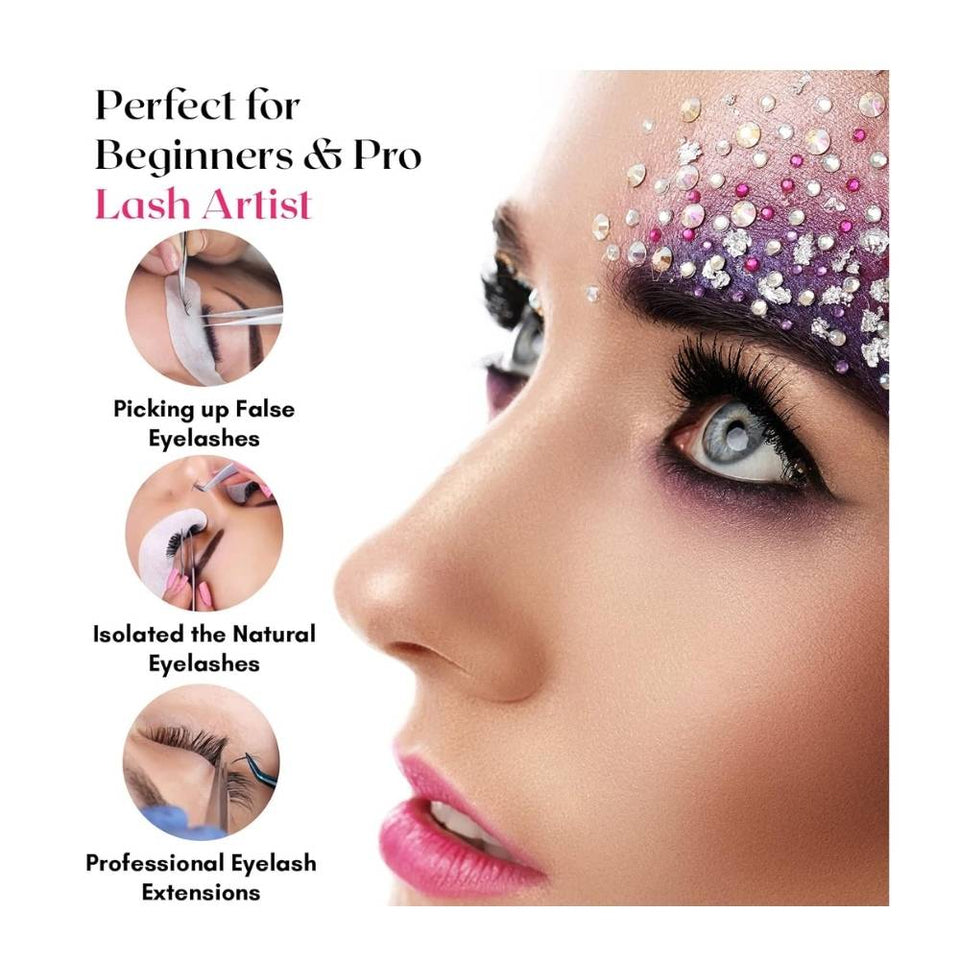 Eyelash Extensions 2Pcs Fiber Tip Tweezers - Cross Edge Corporation