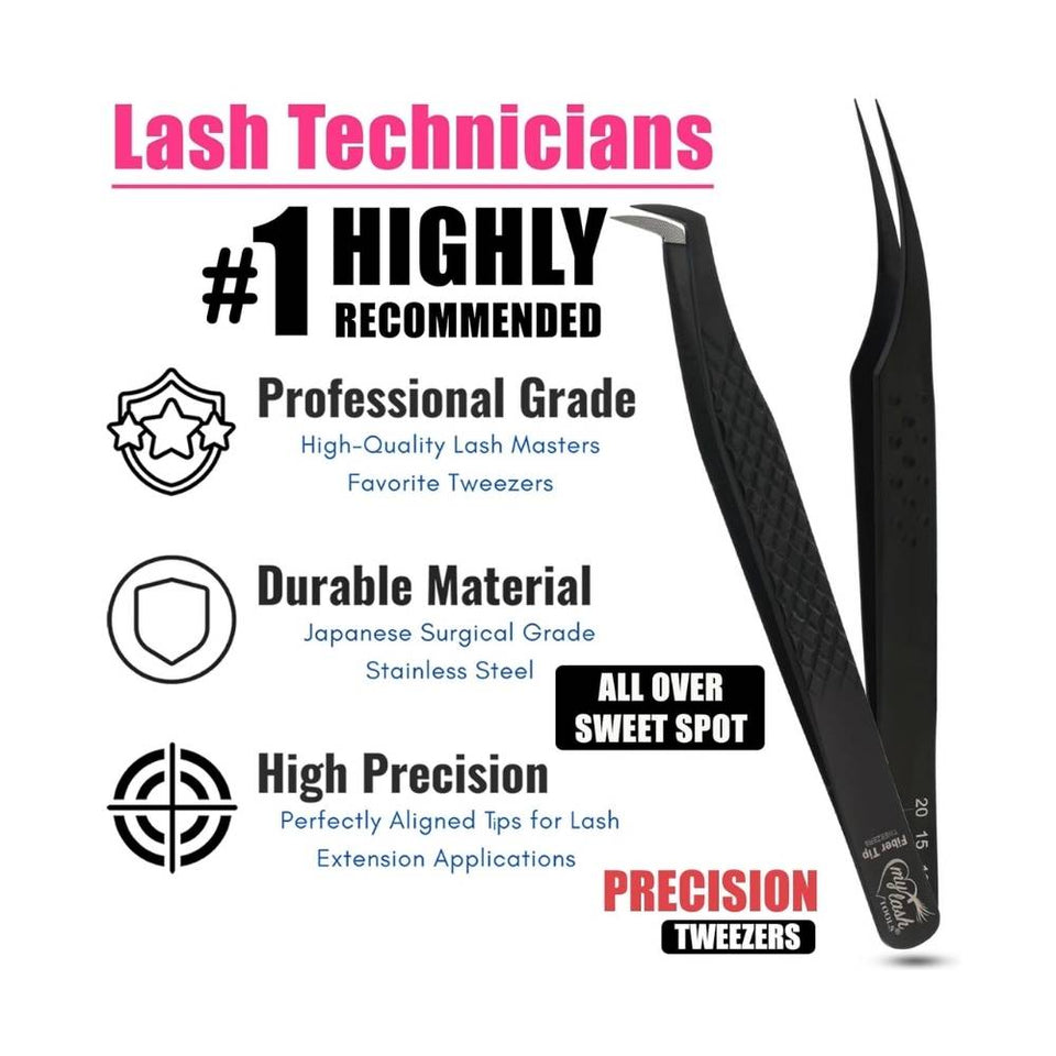 Eyelash Extensions 2Pcs Fiber Tip Tweezers - Cross Edge Corporation