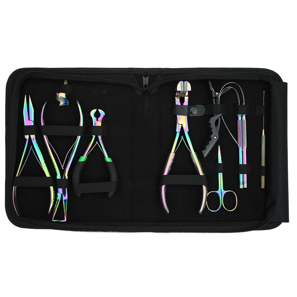 Hair Extension Tool Kit with Tape In Plier, Bond Cutter Threading Loop & Mini Scissor - Cross Edge Corporation