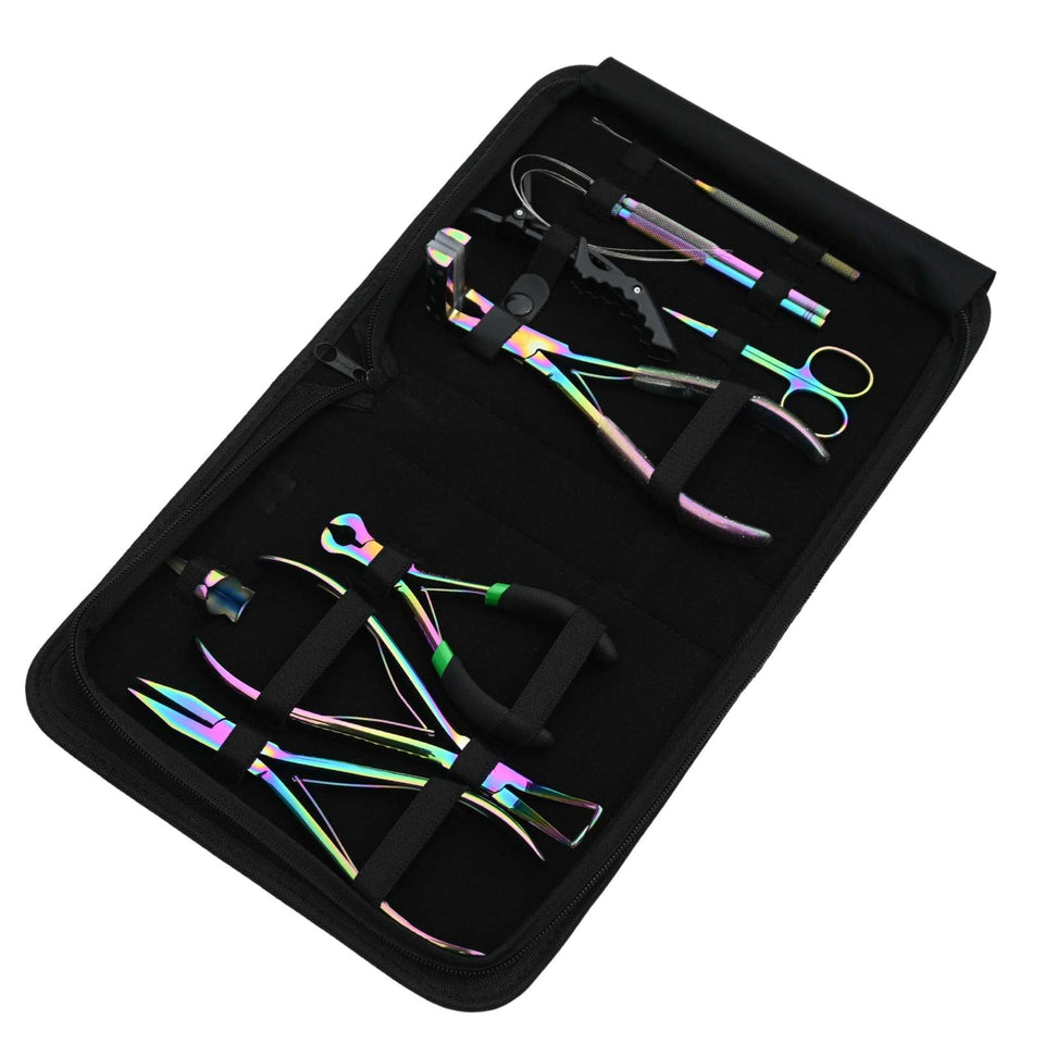 Hair Extension Tool Kit with Tape In Plier, Bond Cutter Threading Loop & Mini Scissor - Cross Edge Corporation