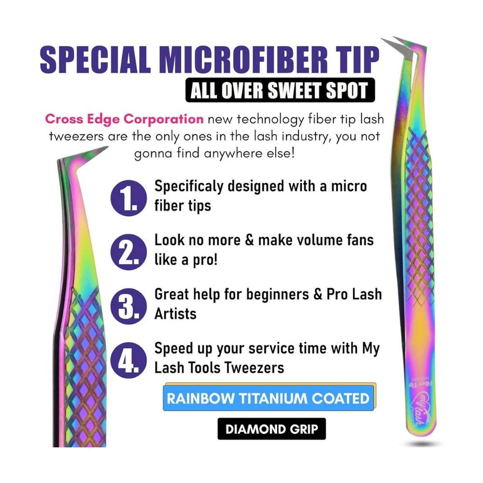 Eyelash Extensions 2Pcs Fiber Tip Tweezers - Cross Edge Corporation