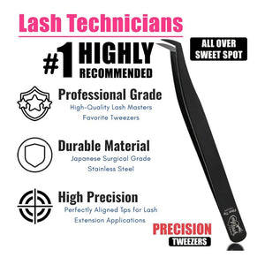 Eyelash Extension Precision Fiber Tip Lash Tweezers - Cross Edge Corporation
