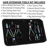 Hair Extension Tool Kit with Tape In Plier, Bond Cutter Threading Loop & Mini Scissor - Cross Edge Corporation