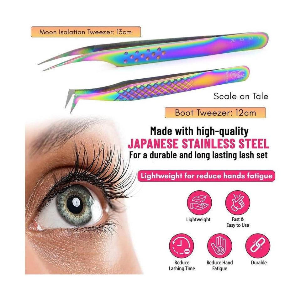 Eyelash Extensions 2Pcs Fiber Tip Tweezers - Cross Edge Corporation