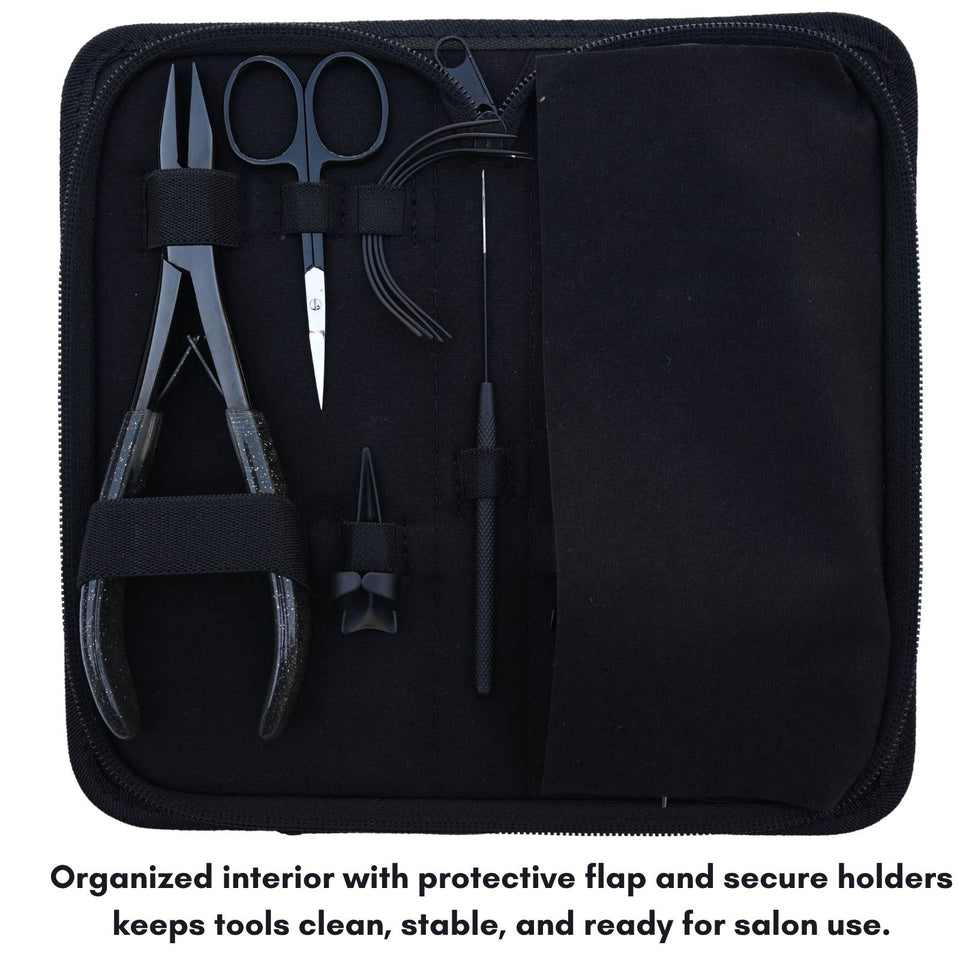 Hair Extension Crimping Plier Tool Kit for Beads Hook, Scissors & Comb set - Cross Edge Corporation