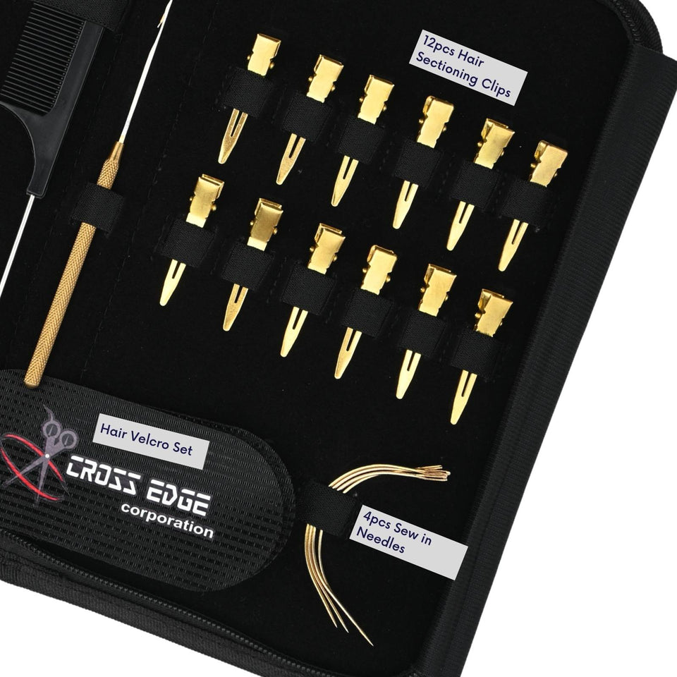 Hair Extension Tool Kit with Crimping Plier, Hook Tool & Wire Gripper Set - Cross Edge Corporation