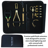 Hair Extension Tools Kit for Micro Bead Removal 3 Hole Crimper Pliers, Hook & Clips - Cross Edge Corporation