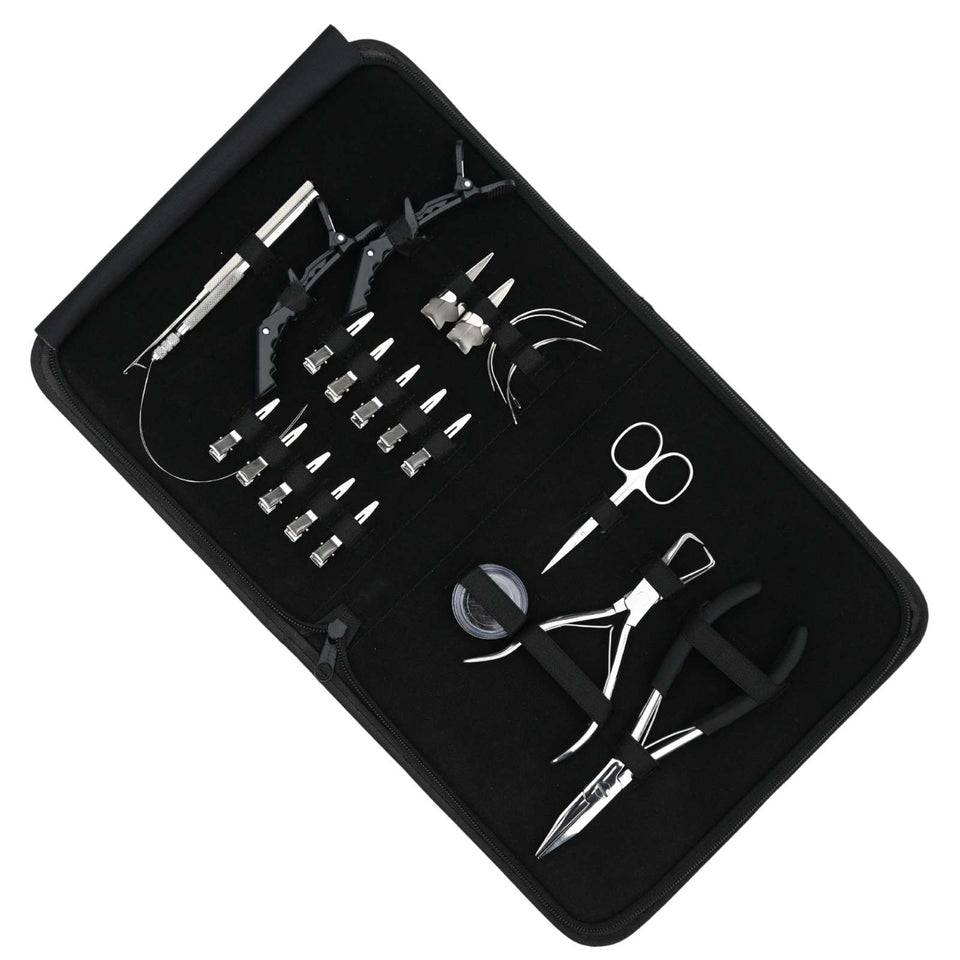 Hair Extension Tool Kit with Flat Crimping Plier, Microlink Remover & Loop Tool Set - Cross Edge Corporation