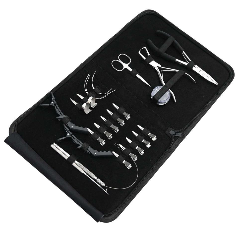 Hair Extension Tool Kit with Flat Crimping Plier, Microlink Remover & Loop Tool Set - Cross Edge Corporation