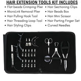 Hair Extension Tool Kit with Flat Crimping Plier, Microlink Remover & Loop Tool Set - Cross Edge Corporation