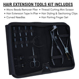 Hair Extension Tools Kit for Micro Bead Removal Tape In Plier & Curved Needles - Cross Edge Corporation